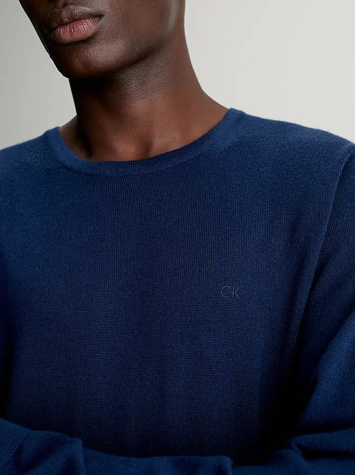 Calvin Klein Erkek Lacivert Triko Kazak