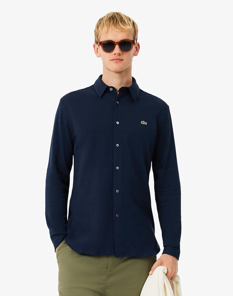 SLİM FİT PAMUK PİKE GÖMLEK