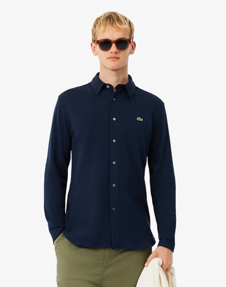 SLİM FİT PAMUK PİKE GÖMLEK