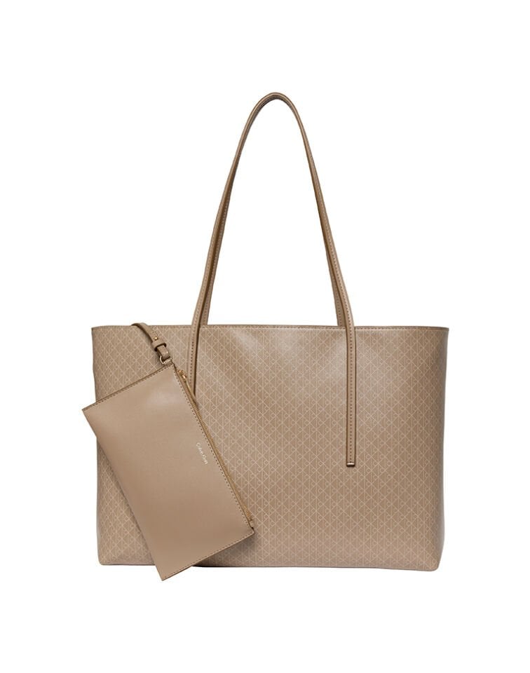 EMBLEM AOP TOTE W/ POUCH