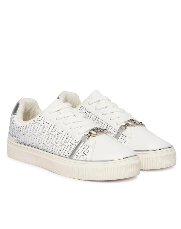 KIKI 01 - SNEAKER MICROFIBER/STRASS MO WHITE