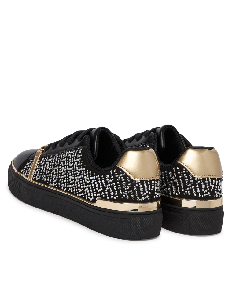 KIKI 01 - SNEAKER MICROFIBER/STRASS MO BLACK