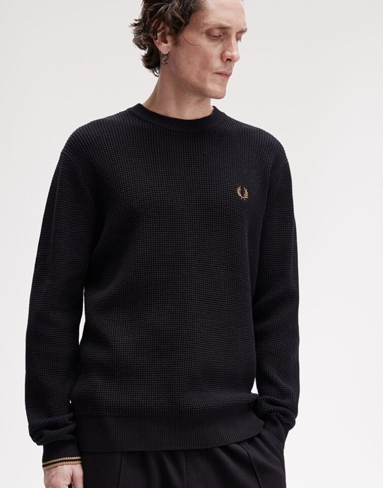 WAFFLE STITCH JUMPER - Waffle Örgü Bisiklet Yaka Kazak