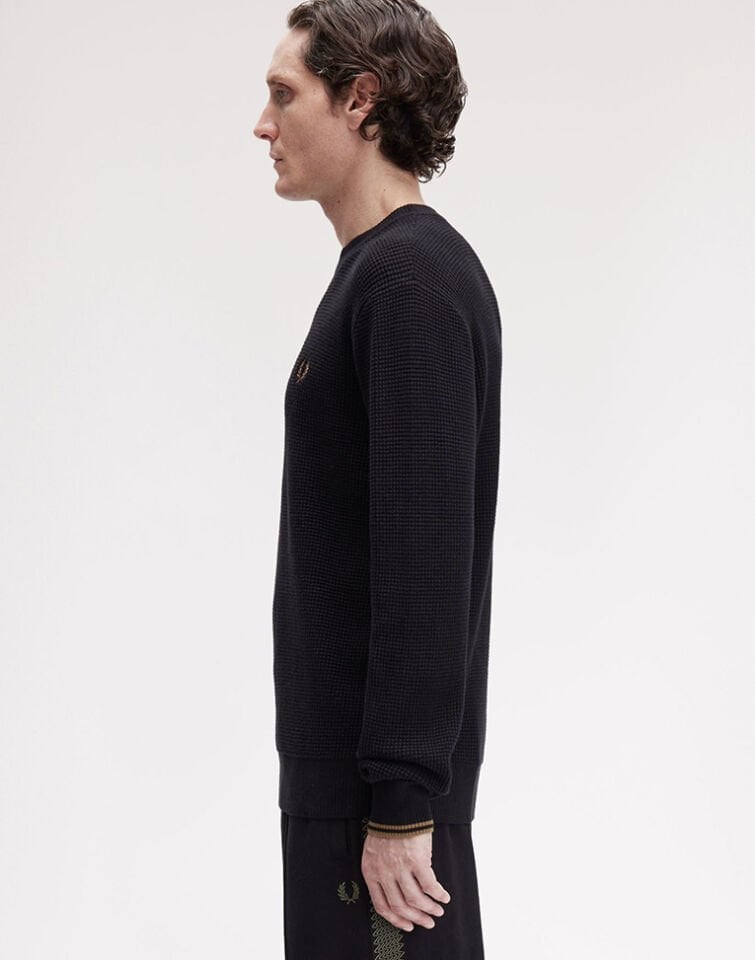 WAFFLE STITCH JUMPER - Waffle Örgü Bisiklet Yaka Kazak