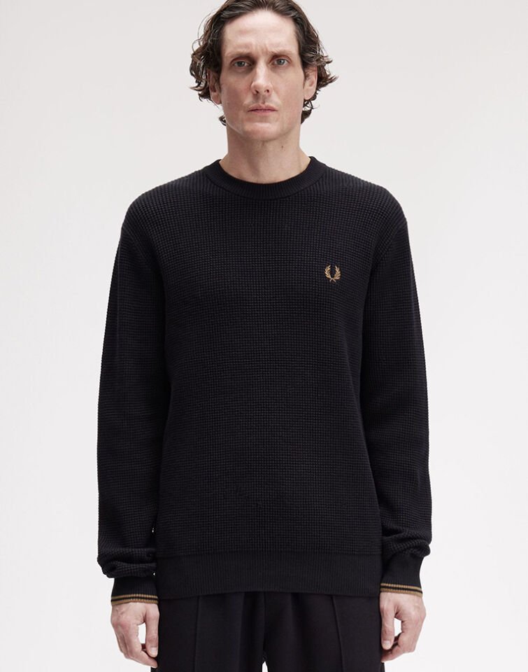 WAFFLE STITCH JUMPER - Waffle Örgü Bisiklet Yaka Kazak