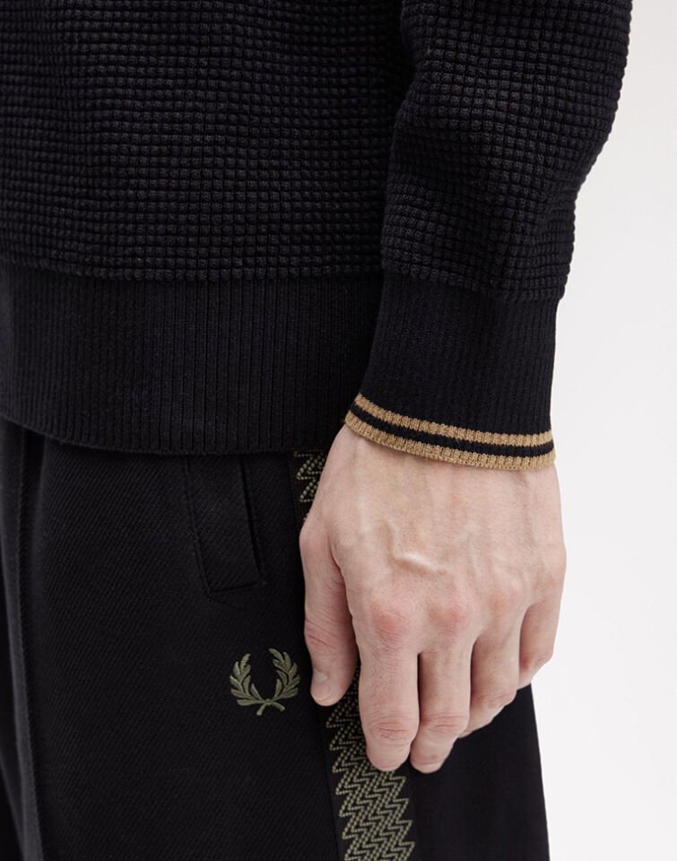 WAFFLE STITCH JUMPER - Waffle Örgü Bisiklet Yaka Kazak