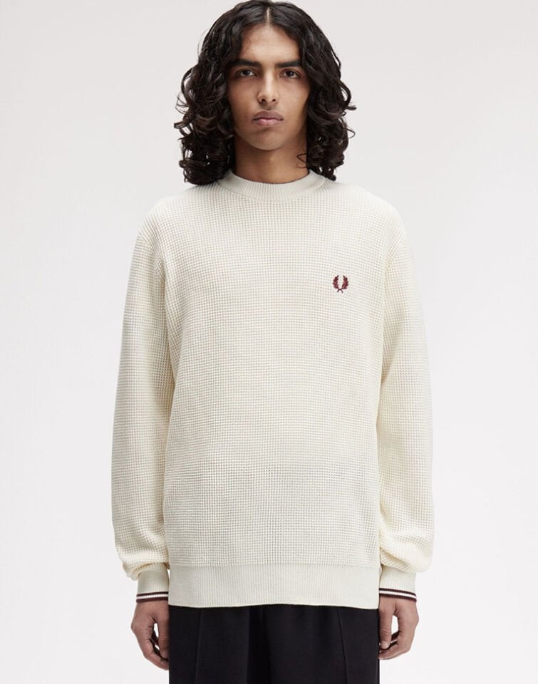 WAFFLE STITCH JUMPER - Waffle Örgü Bisiklet Yaka Kazak