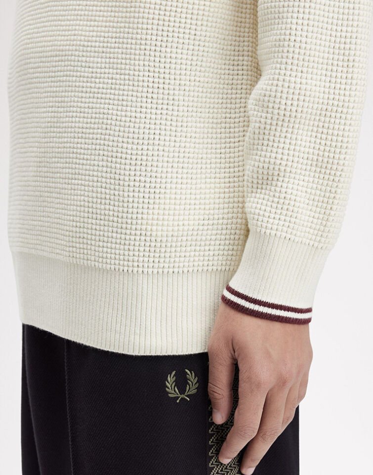 WAFFLE STITCH JUMPER - Waffle Örgü Bisiklet Yaka Kazak