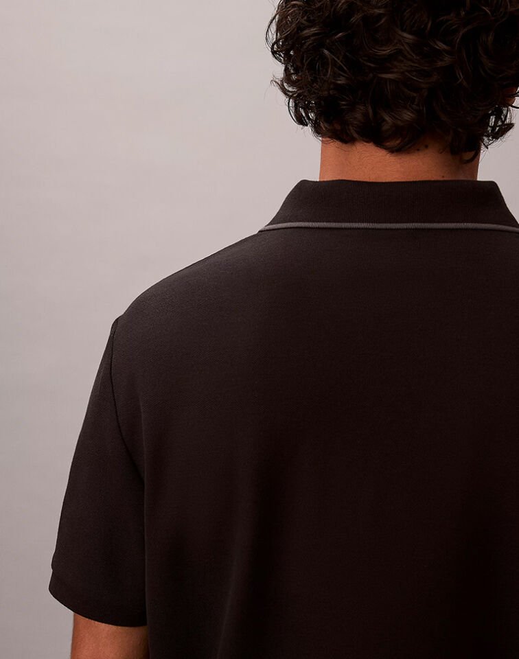 REFINED PIQUE POLO T-SHIRT L - Siyah