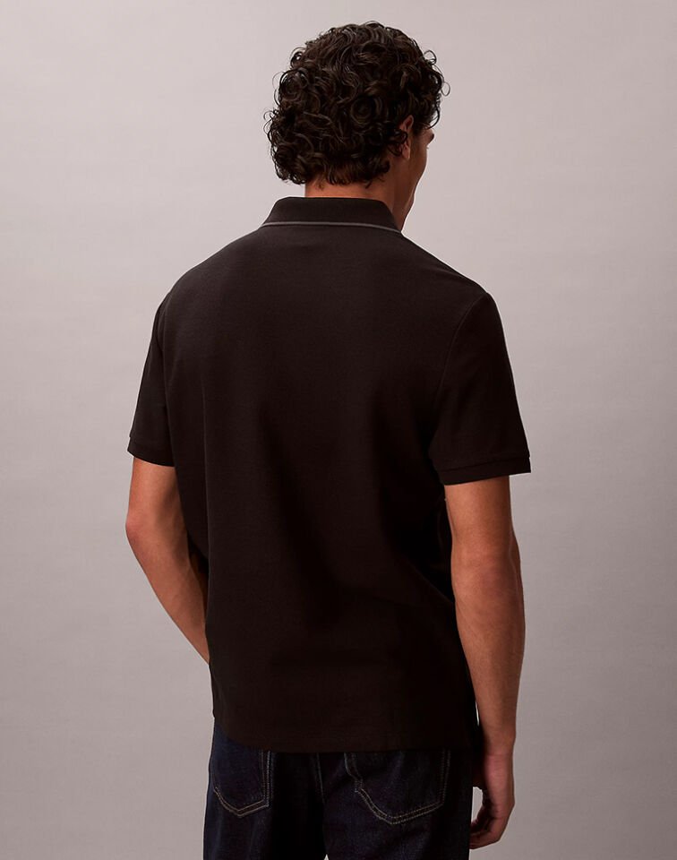 REFINED PIQUE POLO T-SHIRT L - Siyah
