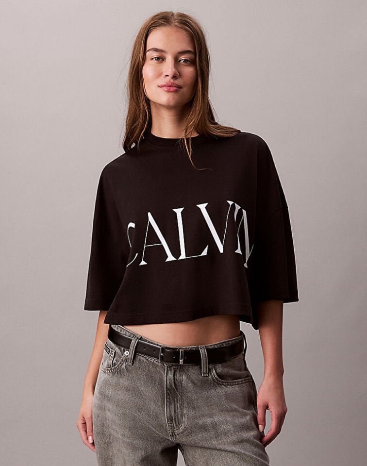 SS CALVIN KLEIN CROPPED GRAPHIC
