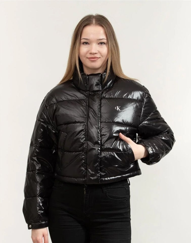 SHINE CROP PUFFER CEKET