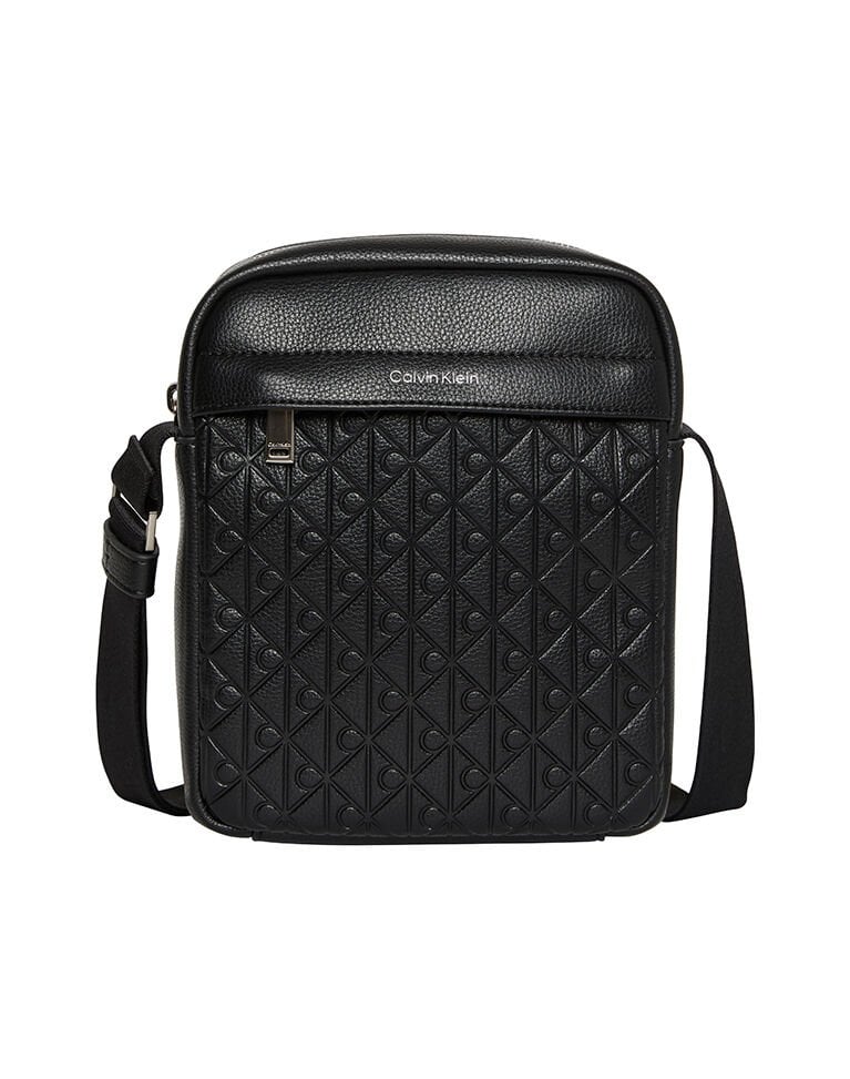 KABARTMA LOGOLU ÇAPRAZ ÇANTA STD - Siyah