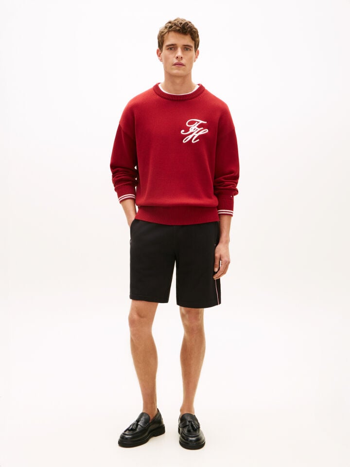 GLOBAL STRIPE SWEATSHORT