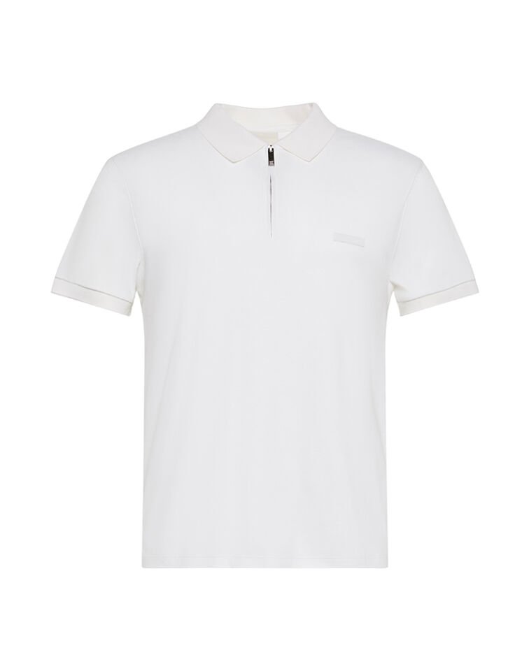 SS SLIM SUPIMA ZIP POLO XL - Beyaz