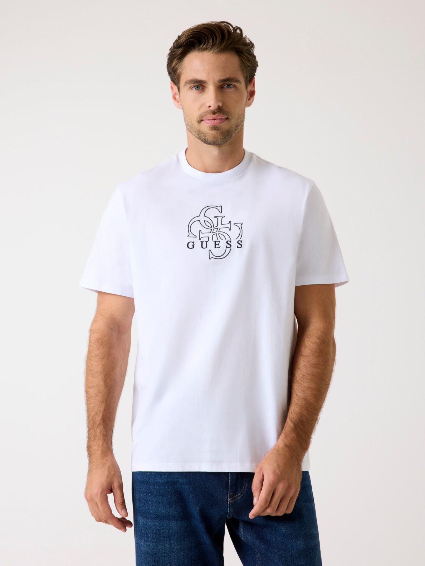 Guess Basic Quattro 4G Logolu Erkek T-Shirt