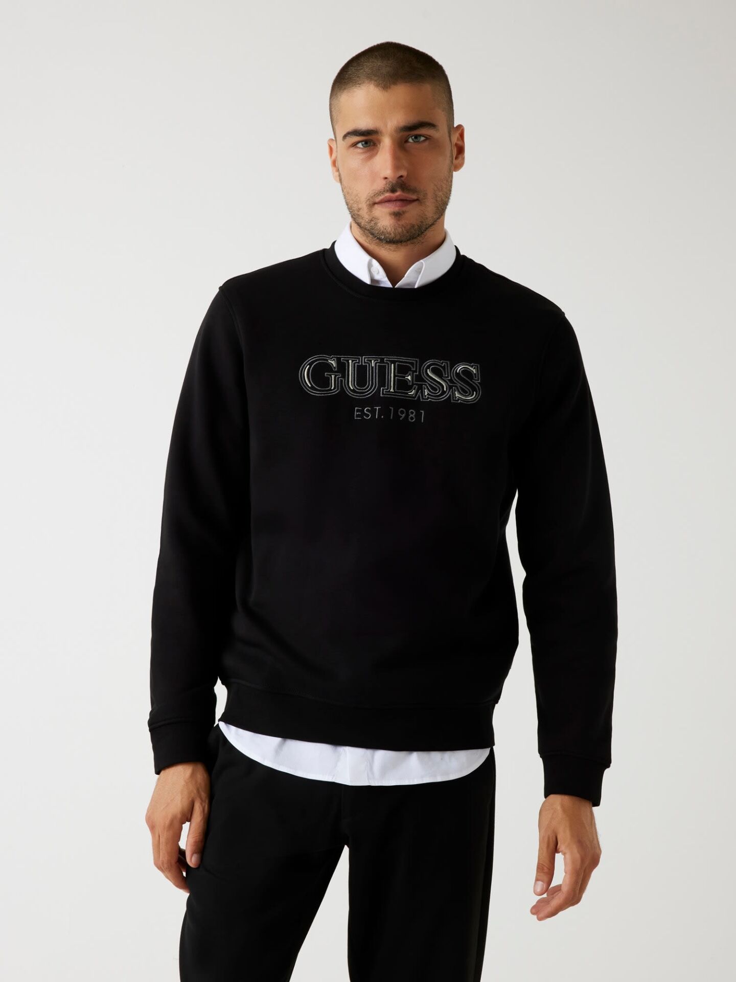 Guess CN Basic Nakış İşleme Logolu Erkek Sweatshirt
