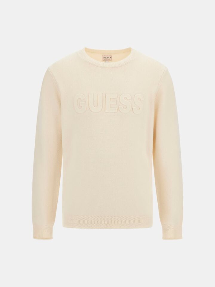 Guess Liam Kabartma Logolu Erkek Regular Fit Kazak