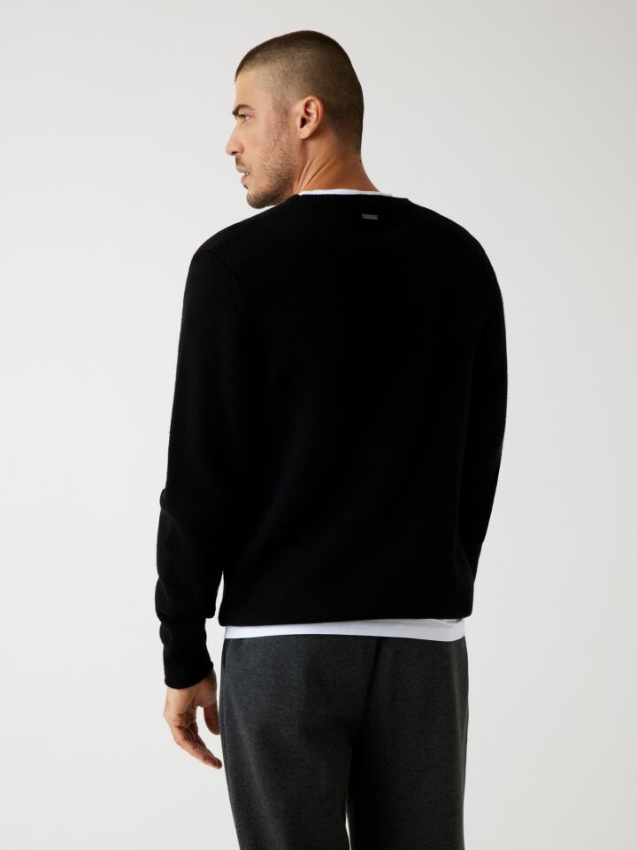 Guess Liam Kabartma Logolu Erkek Regular Fit Kazak