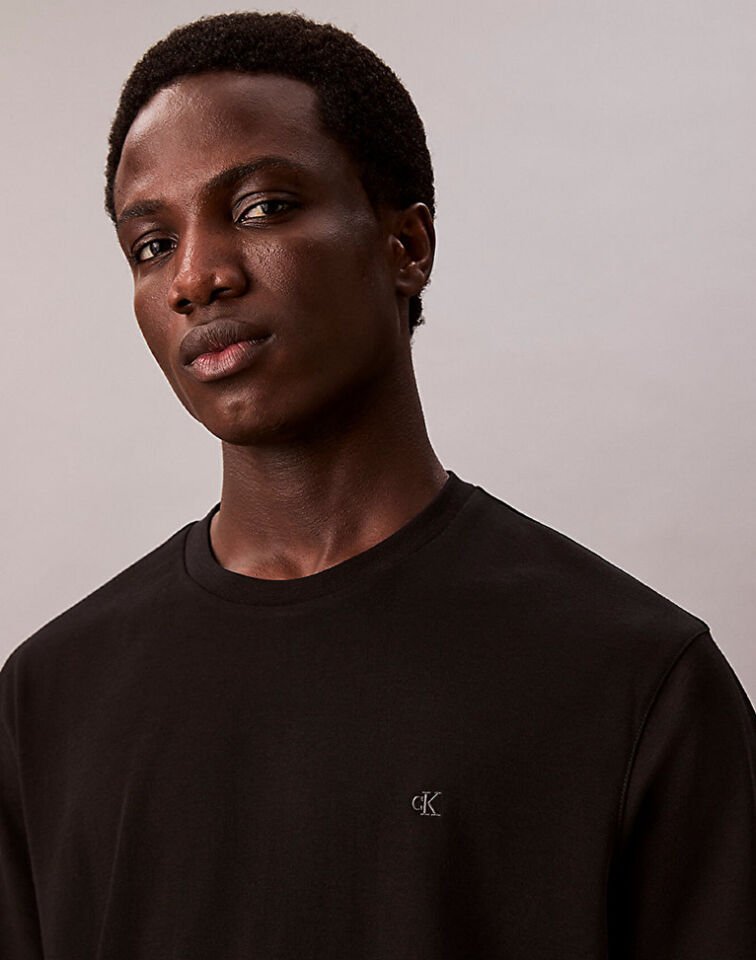 SS SUPIMA CHEST EMB CREWNECK TEE